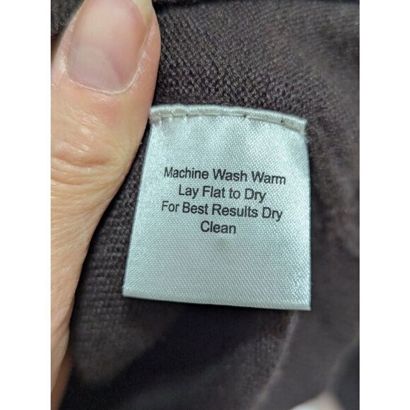 Linea Juomo Men's Brown Solid Long-Sleeve Merino Wool Collared Sweater Size L - Picture 6 of 6